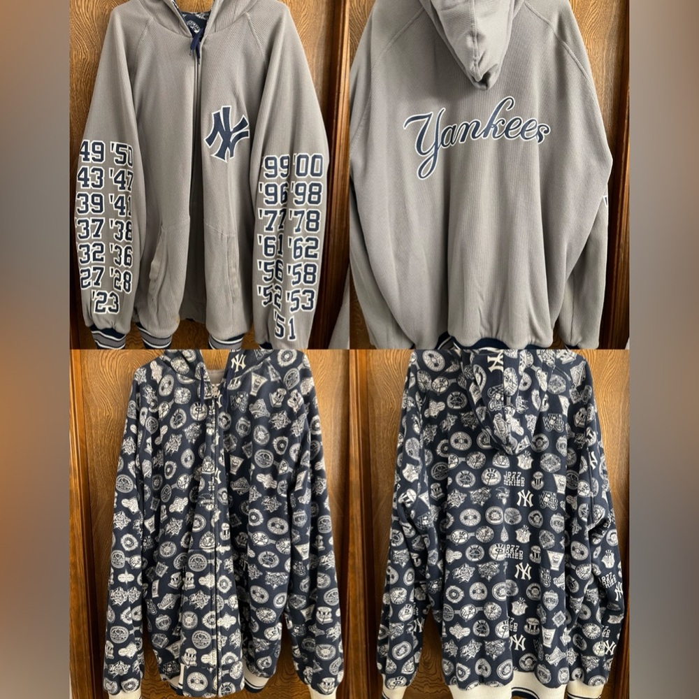 New York Yankees, reversible, zip up hoodie.